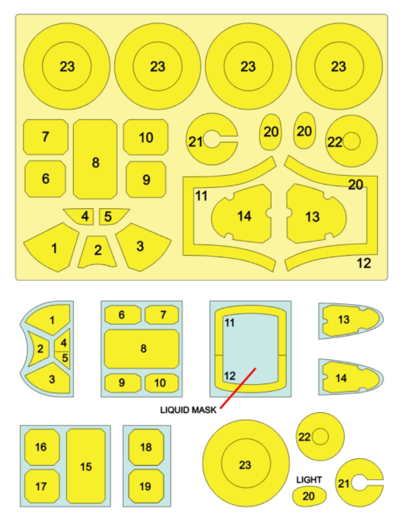 54036 1/48 P-51B Mustang mask (for Tamiya)