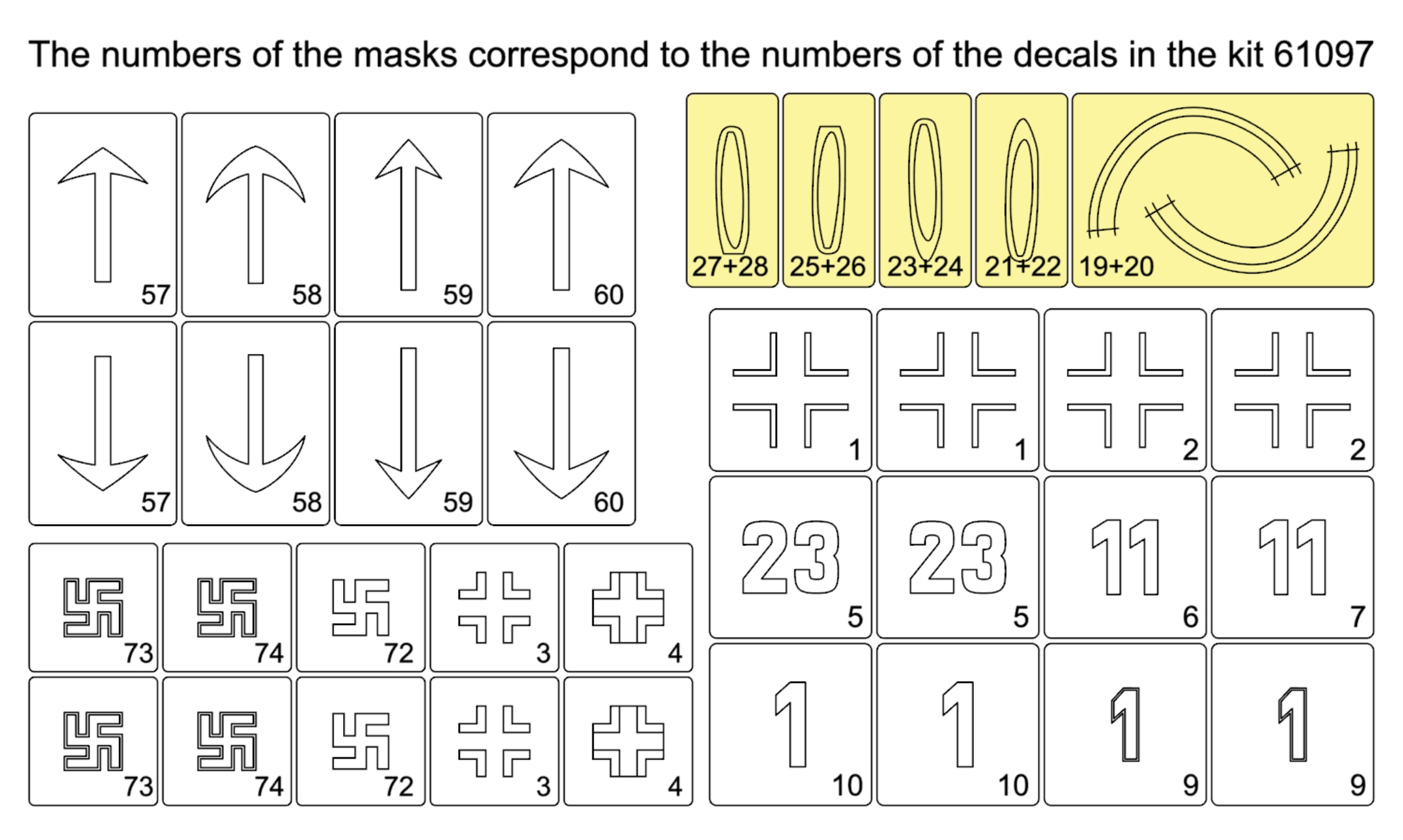 34047 1/48 Heinkel He-162 masks (for Miniart 48009)