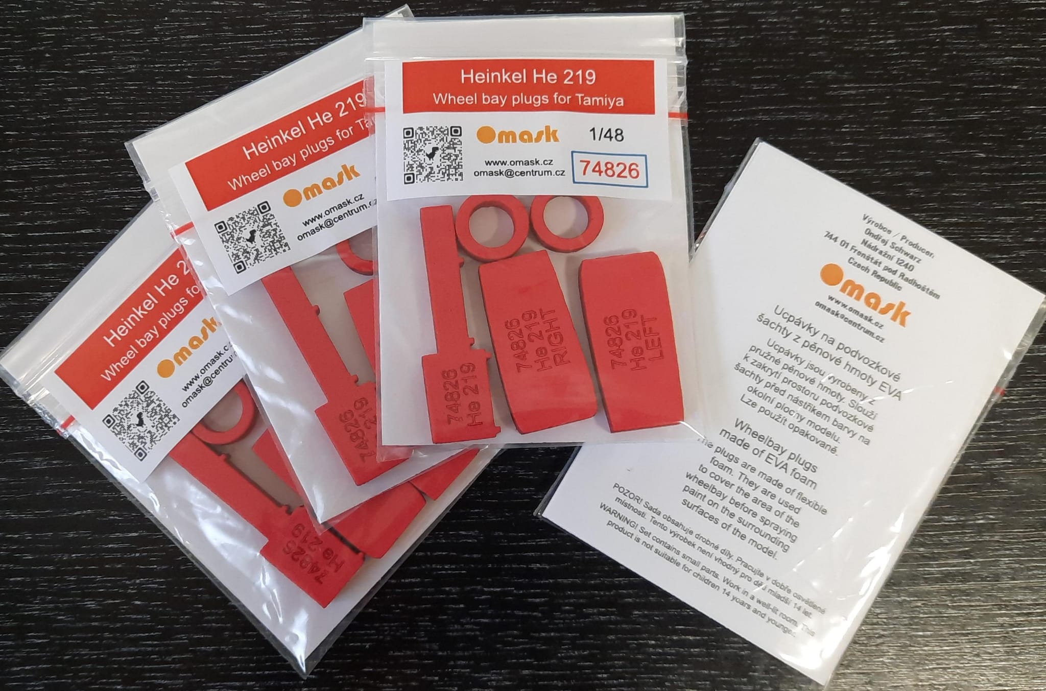 74826 1/48 Heinkel He 219 wheel bay plugs (for Tamiya)