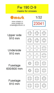 23041 1/32 Fw 190 D-9 masks for crosses