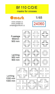 24060 1/48 Bf 110 C/D/E masks for icrosses
