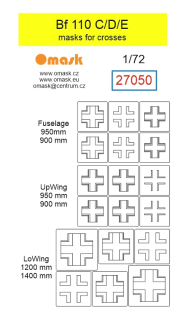 27050 1/72 Bf 110 C/D/E masks for icrosses