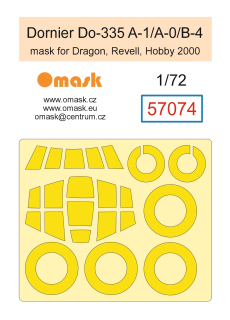 57074 1/72 Dornier Do-335 A-1/A-0/B-4 mask (for Dragon, Revell, Hobby 2000)