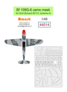 44014 1/48 Bf 109G-6 camo mask for Graf (Eduard 82116. scheme A)