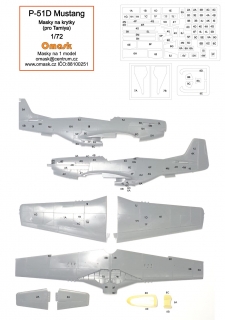 17005 1/72 P-51D masky na krytky (pro Tamiya)