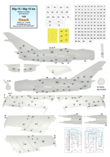 14004 1/48 Mig-15 / Mig-15 bis masky na krytky (pro Bronco)