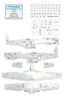 14005 1/48 P-51D masky na krytky (pro Eduard)