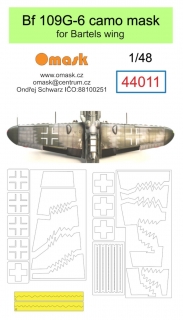 44011 1/48 Bf 109G-6 camo mask for Bartels wing