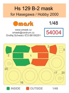 54004 1/48 Hs 129 B-2 mask (Hasegawa/Revell/Hobby 2000)