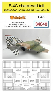 34040 1/48 F-4C checkered tail masks for Zoukei-Mura SWS48-06