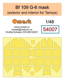 54007 1/48 Bf 109 G-6 mask (exterior and interior for Tamiya)