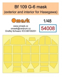 54008 1/48 Bf 109 G-6 mask (exterior and interior for Hasegawa)