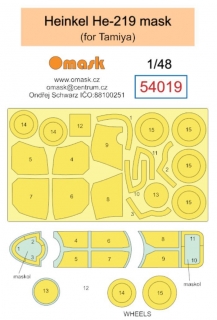 54019 1/48 Heinkel He-219 mask (for Tamiya)