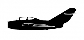 nálepka Mig-15 UTI (15cm černá)