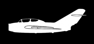 nálepka Mig-15 UTI (15cm bílá)