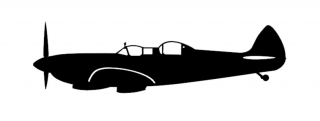 nálepka Spitfire double seater (15cm černá)