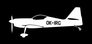 nálepka Zlín Z-50 OK-IRG (15cm bílá)