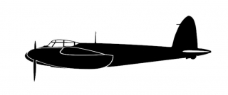 nálepka D.H.98 Mosquito (18cm černá)