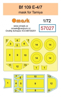 57027 1/72 Bf 109 E-4/7 mask (for Tamiya)