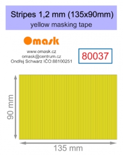 80037 Stripes 1,2 mm (135x90mm) yellow masking tape