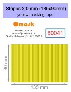 80041 Stripes 2,0 mm (135x90mm) yellow masking tape