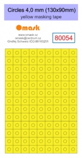 80054 Circles 4,0 mm (130x90mm) yellow masking tape