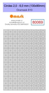 80069 Circles 2,0-6,0 mm (130x90mm) Oramask foil