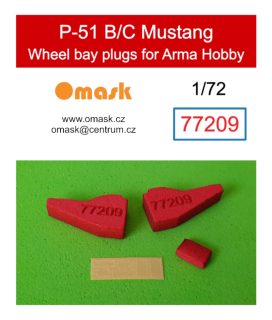 77209 1/72 P-51 B/C Mustang wheel bay plugs (for Arma Hobby)