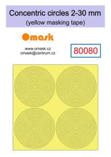80080 Concentric circles 2-30 mm (yellow masking tape)