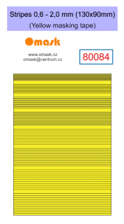80084 Stripes 0,6 - 2,0 mm (130x90mm) Yellow masking tape