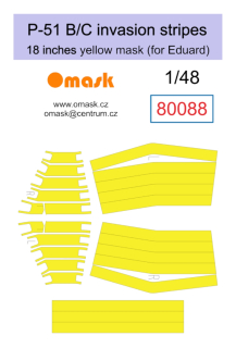 80088 1/48 P-51 B/C invasion stripes 18 inches - yellow mask (for Eduard)