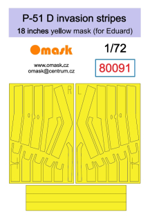 80091 1/72 P-51 D invasion stripes 18 inches - yellow mask (for Eduard)