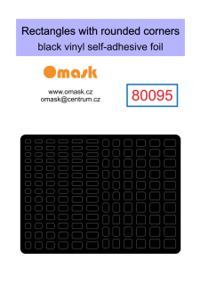 80095 Nálepky obdélníků se zakulacenými rohy 2-5 mm (vinylová folie)