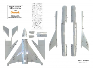 17003 1/72 Mig-21MF/MFN masky na krytky (pro Eduard)